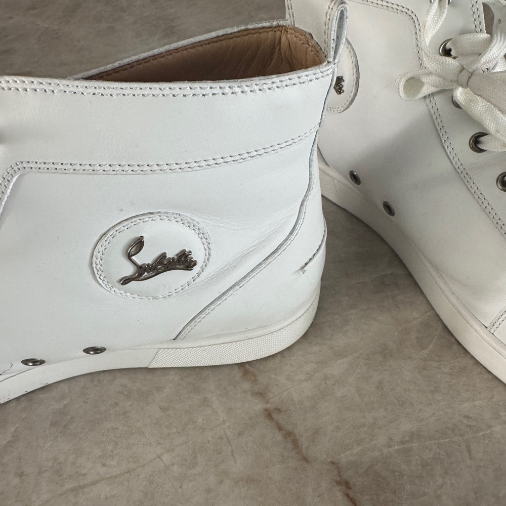 Christian Louboutin White High-Top Men's Sneakers